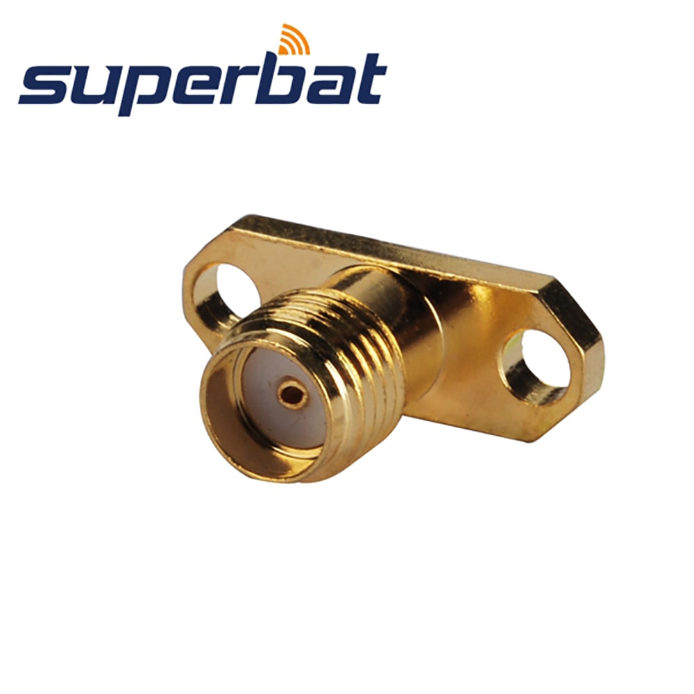 Superbat 10pcs SMA 2 hole Panel Mount Female with Solder Post Terminal RF Coaxial Connector