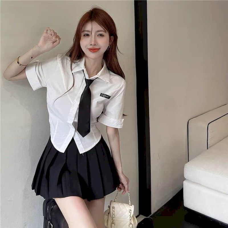 JK Uniform Summer Uniform Japanese Korean Style School Uniform Student Suits Dress Women Preppy Style 2 Piece Skirt Set Women