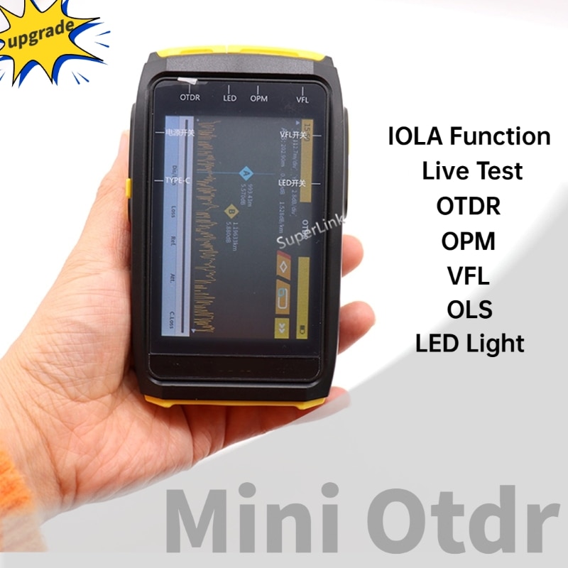 Mini OTDR Active Fiber Live Test 1550nm 20dB 80KM Fiber Reflectometer otdr Touch Screen OPM VFL OLS Tester SC APC/UPC Connector