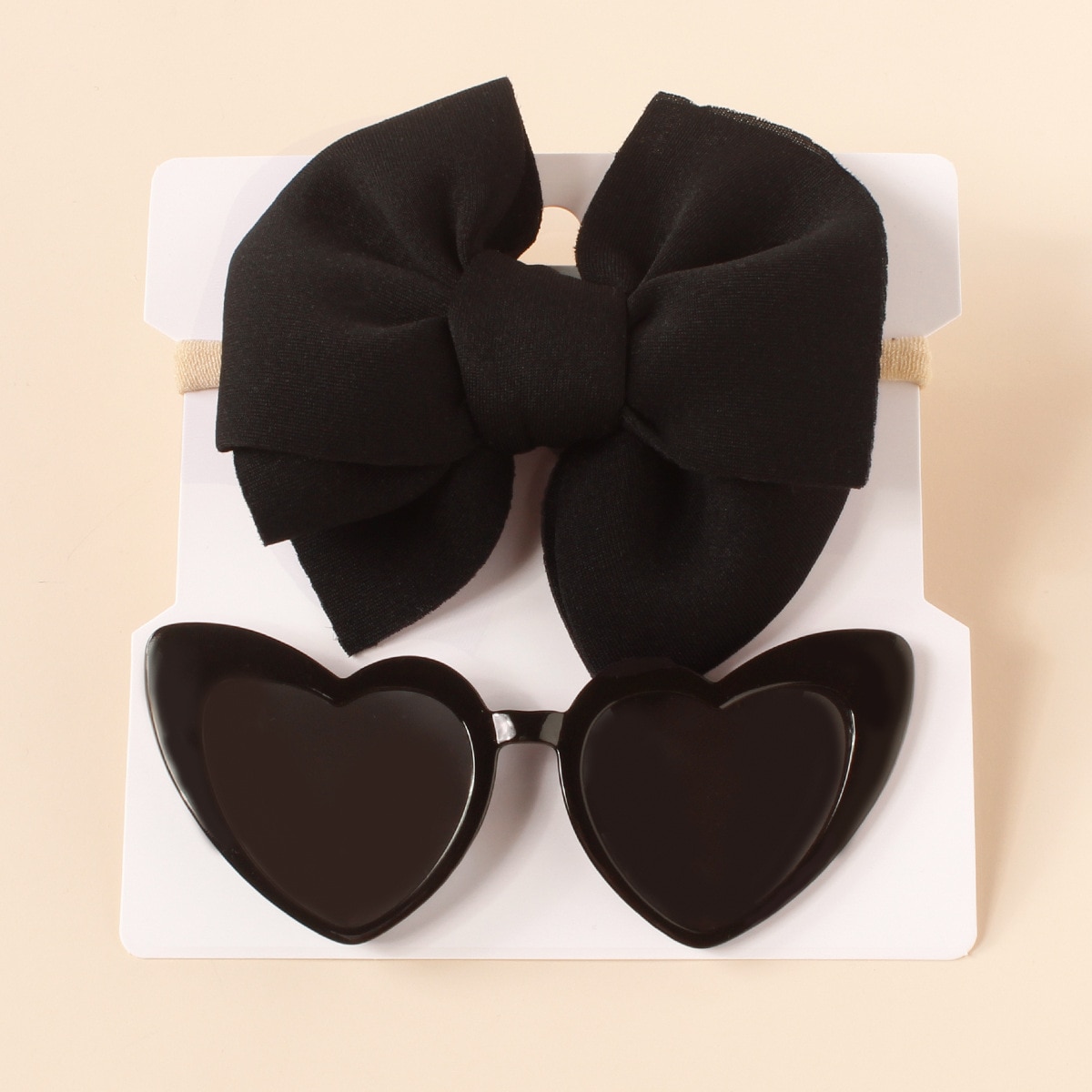 Accessories for Girl Heart Shaped Sunglasses For Children with Bow Headband Set Outdoor Cute Baby Girl Headwear Summer