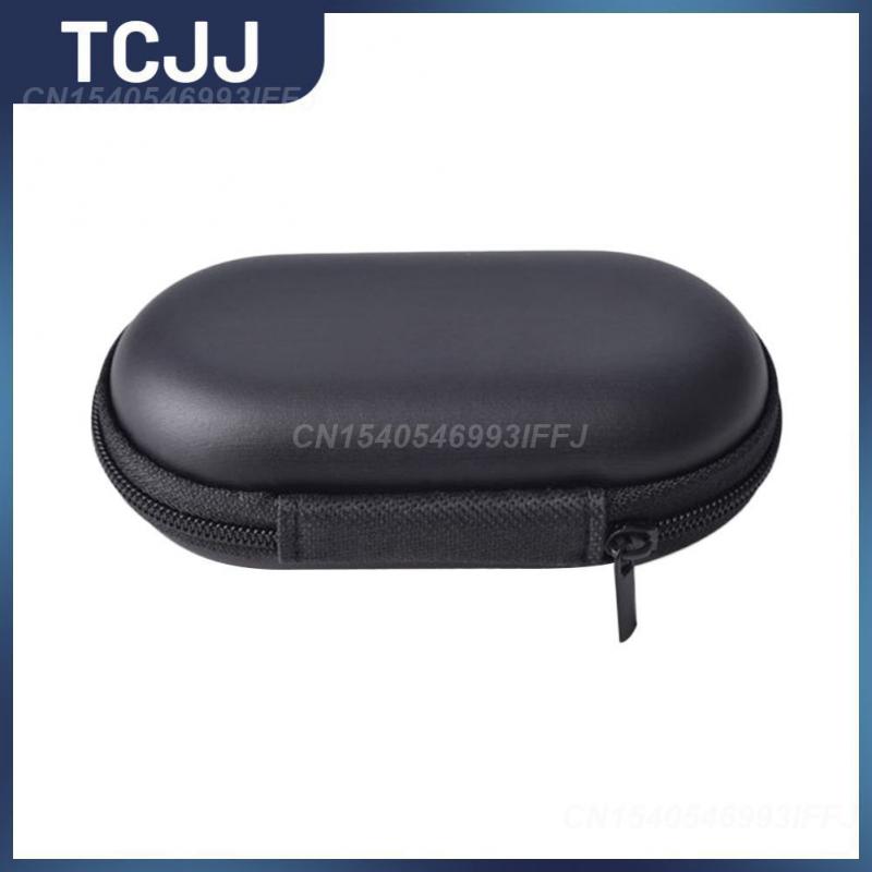 Oval Style Headphone Case Pouch Bag Waterproof Travel Carrying Bag Earphone Pouches Storage Cases Scratchproof Portable Black
