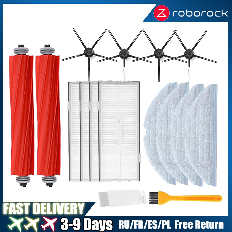 Main Side Brush Mop Hepa Filter Dust Bag Cleaning Rolling Brush For Roborock S7 Maxv Ultra S7 Pro Ultra Robot Vacuum Accessories