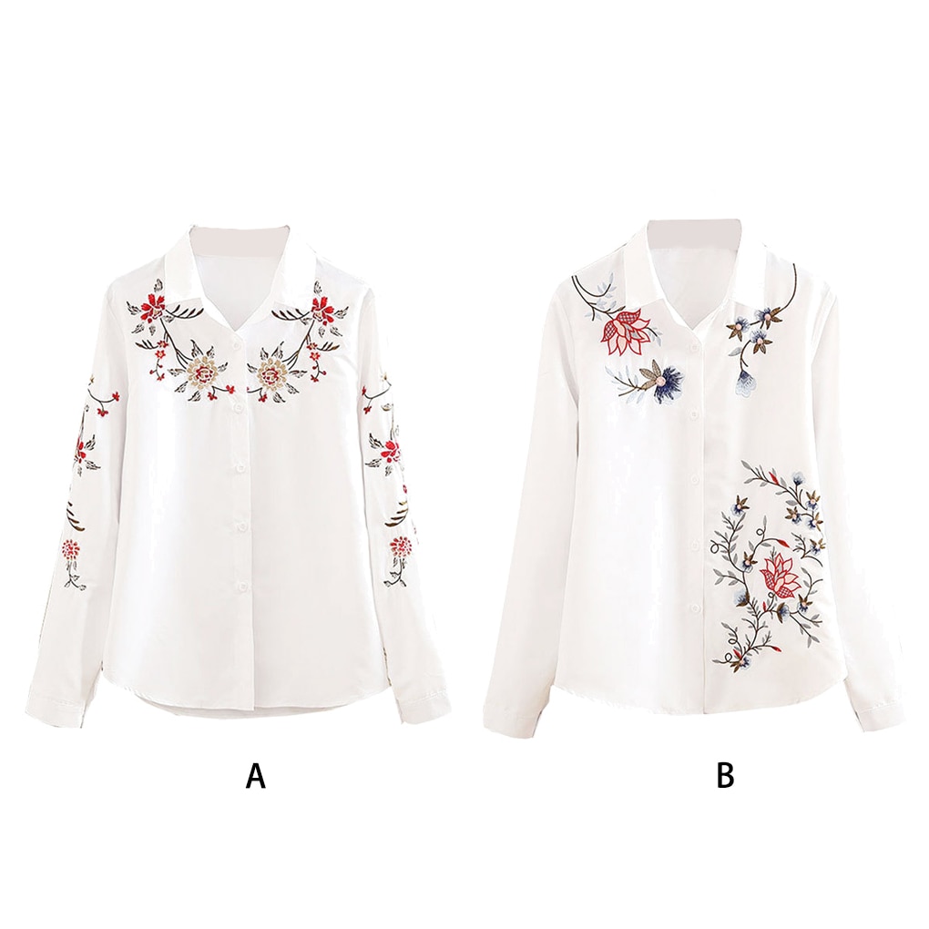 Ladies Shirts Plus Size White Shirt Long-Sleeved Vintage Single-Breasted Button Elegant Business Party Slim Fit Blouse
