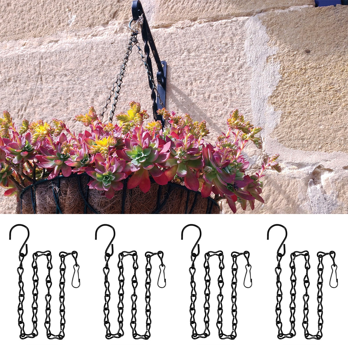 NEW 4Pcs Hanging Chain 35inch Iron 20lb Garden Plant Hanger Chain Sturdy Bird Feeder Hanger Flower Pot Hanger Replacement Wind