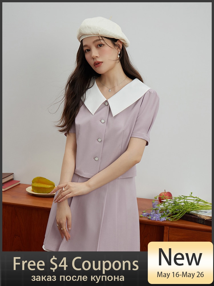 DUSHU French Retro Style Fashion Suit for Women Summer Chic Puff Sleeve Shirt Sweet Age-reducing Skirt Two-piece Set Female