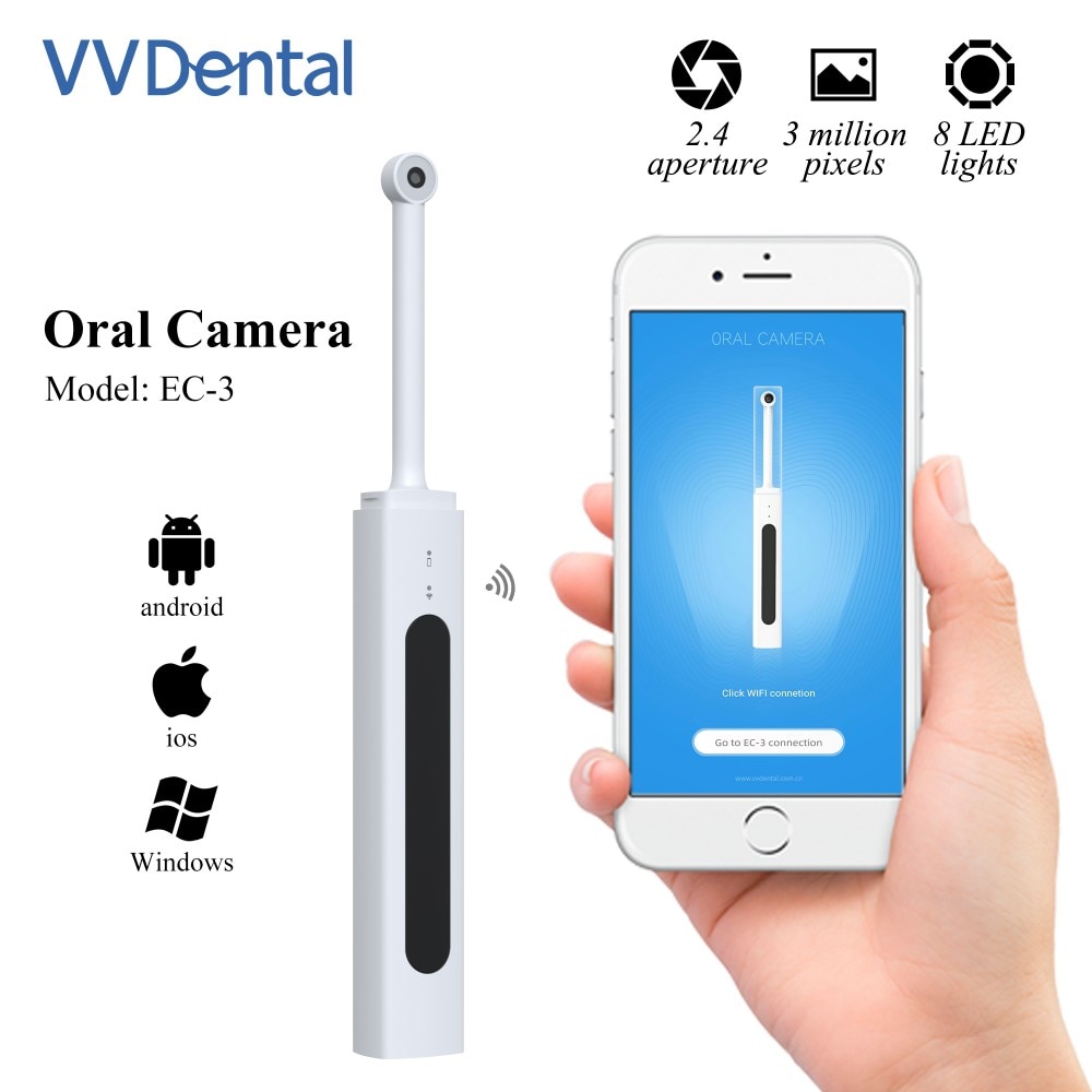 VV Dental Camera Intra Oral Wifi Connects With 8Pcs Led Lamps Oral Examination Dental Teeth Inspection Diagnostic Tool EC-3