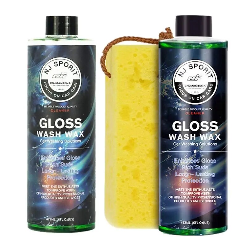 473ML Car Wash Wax Automotive Washing Solution Gloss Wash Wax For Cars Trucks Motorcycles RVs Provides High-Gloss Shine