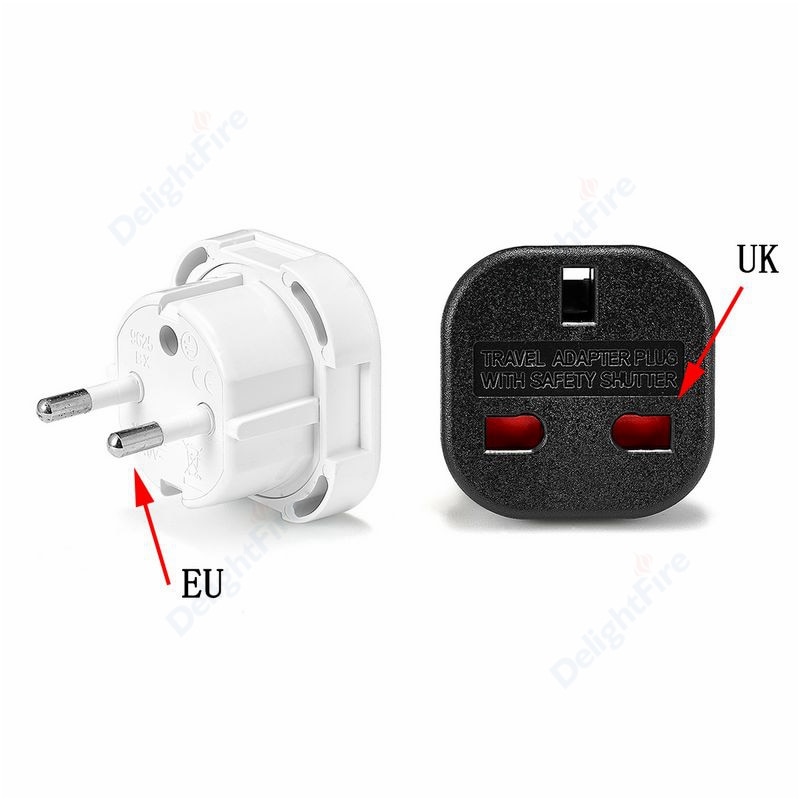 1pcs UK British To EU Europe European Plug Universal Travel Charger Adapter 2 PiN Wall Plug Socket AC Power Outlet Converter