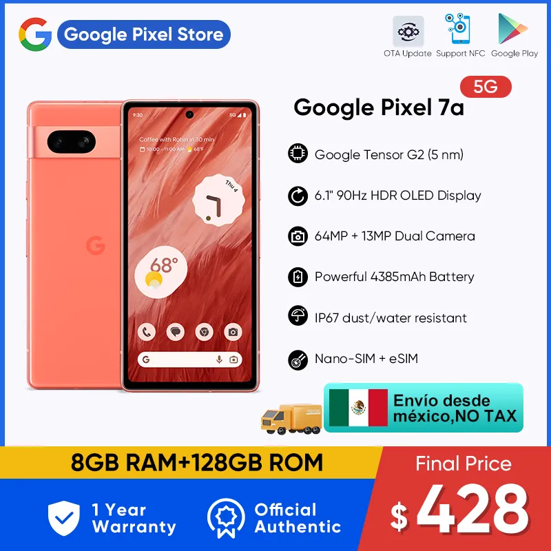 2023 Brand New Original Google Pixel 7A 5G 6.1 inches Octa Core Dual Camera 8GB 128GB NFC 13MP 64MP IP67 dust/water Android