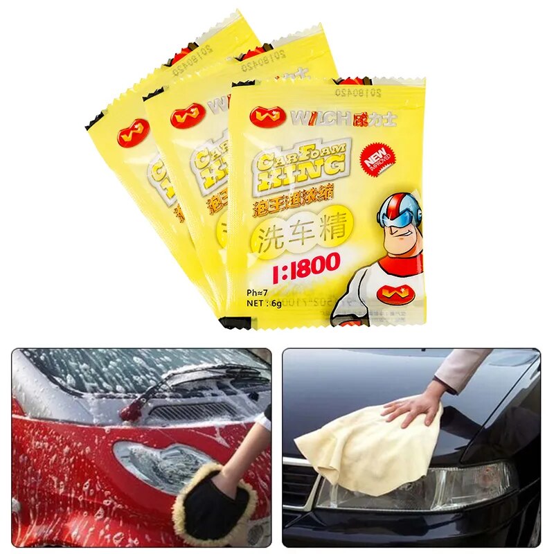 1/5/10Pcs Car Wash Clean Powder Car Cleaning Shampoo Multifunctional Cleaning Tools Car Auto Soap Powder Windshield Wash Tool
