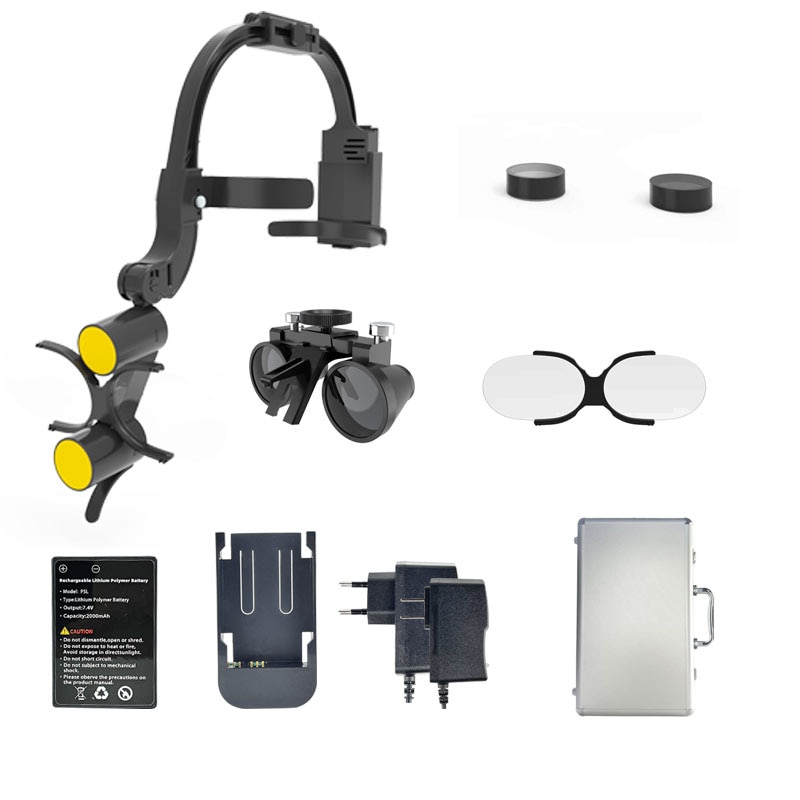 Dental Loupes Magnifier Surgical Headlights Presbyopic Glasses Head Mounted Dual Shadowless Lamp For Doctors