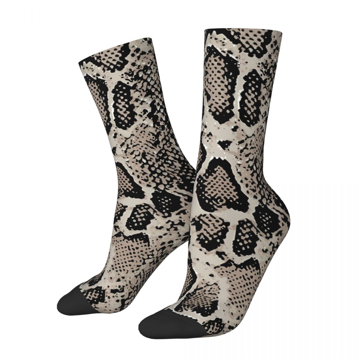 Retro Snake Pattern Men's Socks Animal Skin Unisex Hip Hop Pattern Printed Happy Crew Sock Gift