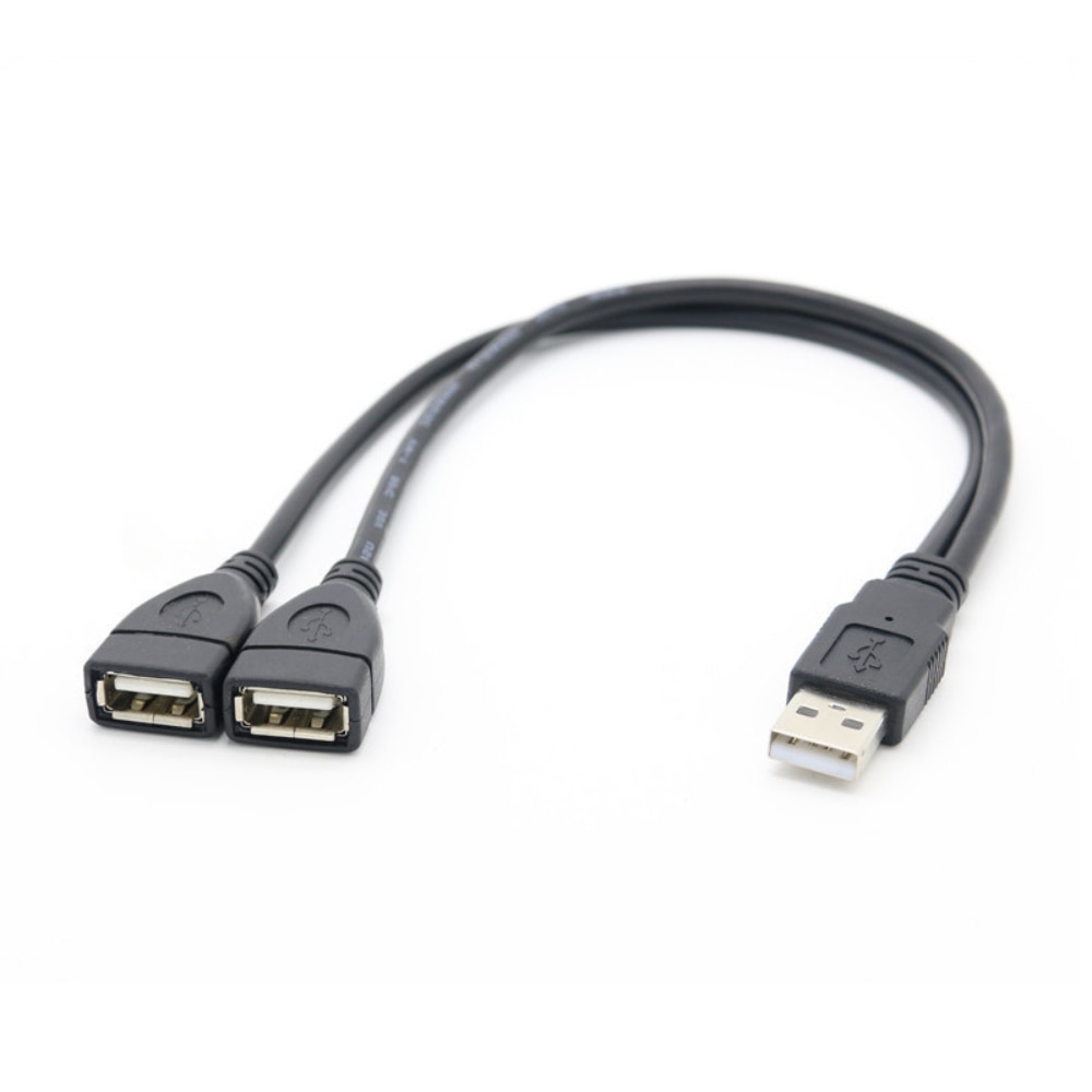 USB Male To Female 1 To 2 Splitter Socket USB 2.0 Extension Cord DC Line Data Cable Power Adapter Cable Connector 15cm 30cm