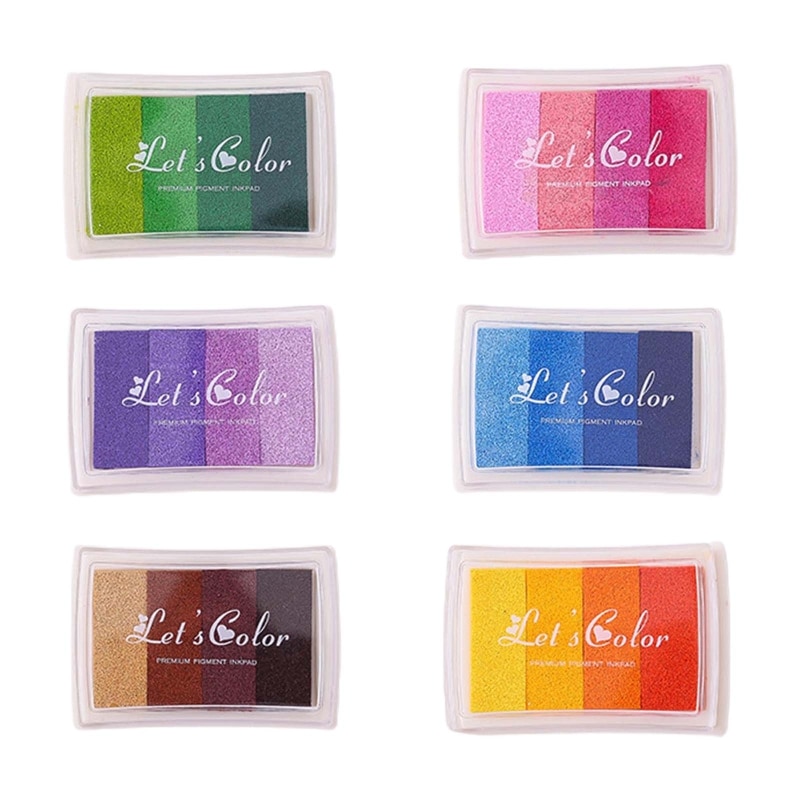 New 4 Colors Ink Pads Washable for Kids Fingerprint Student School Home Art Projects