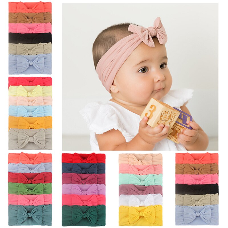 2/3/6PCS Soft Bowknot Baby Headband Elastic Knotted Newborn Baby Girl Headbands Hair Accessories Girls Baby Turban Hairband