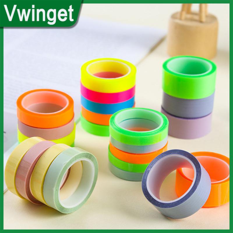 Hand Account Fluorescent Index Tabs Flags Waterproof Self Adhesive Student Note Mark Fine 5 Colors Tape Transparent