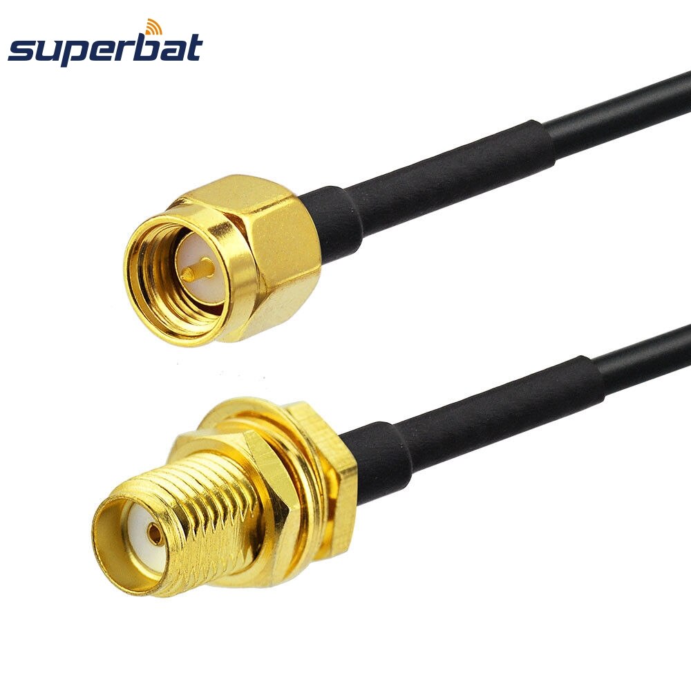Superbat SMA Male to Female Straight Adapter Connector RF Pigtail Coaxial Cable RG174 20cm for Wireless Antenna