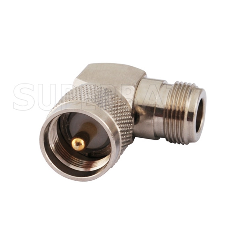 Superbat 5pcs N-UHF Adapter N Female to UHF Male Right Angle RF Coaxial Connector