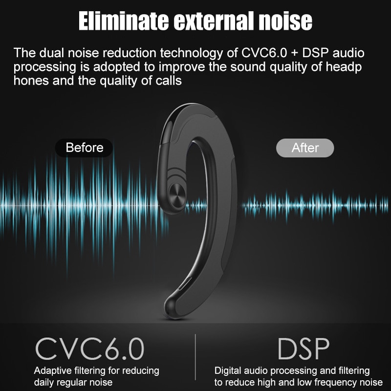 Wireless Headset HBQ Earphone Hook Earbuds Headphone Handsfree Bone Conduction Earphones with Mic Vitog YYK Exquisite Bluetooth