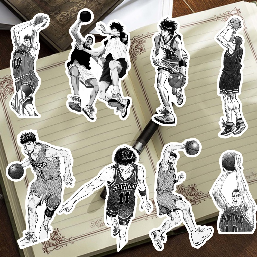68Pcs Black and White Cool SLAM DUNK Stickers Waterproof Decal Laptop Motorcycle Luggage Snowboard Fridge Car Pegatinas