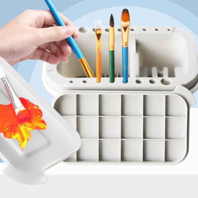 Brush Washing Bucket Multifunction Pen Barrel Brush Washer With Art Palette Brush Holder ,Art Supplies Brush Washing Tools 1 PC