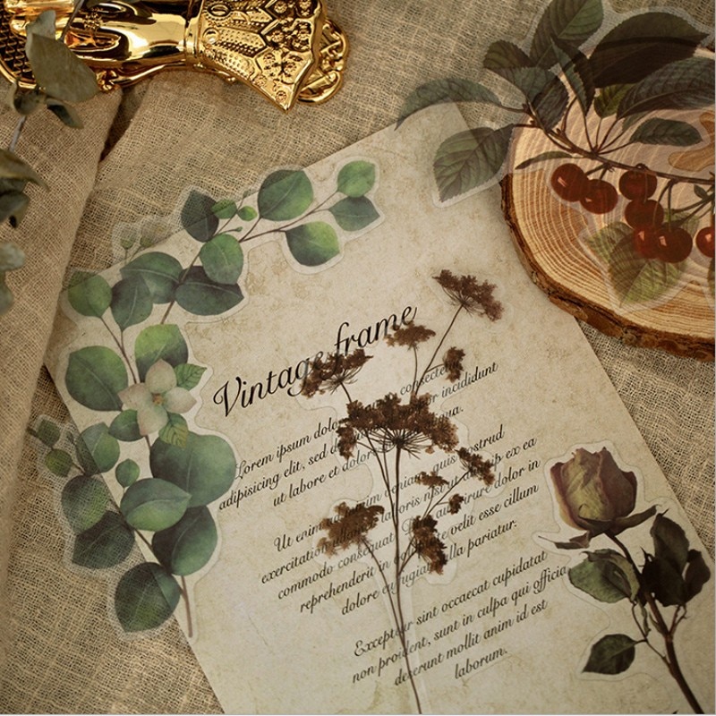 free shipping 10packs VintagePET sticker bag Botanical Research Institute series DIY diary decoration album scrapbooking