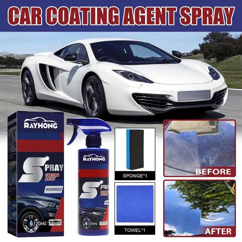 120ml 3 In 1 Car Spray Paint Repair For Cars Motorcycle Car Wax Polish Spray Waterless Car Coating Spray High Protection Quick