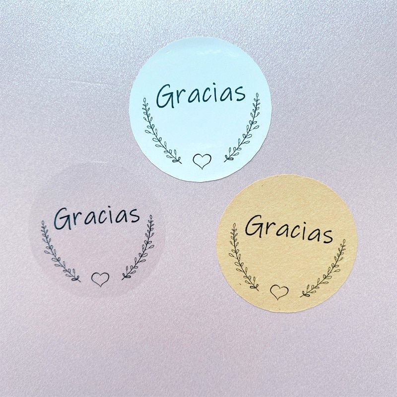 500pcs Garland Labels gracias Stickers Round Wedding Stickers Party Favors Decoration Envelope Stationery Stickers free shipping