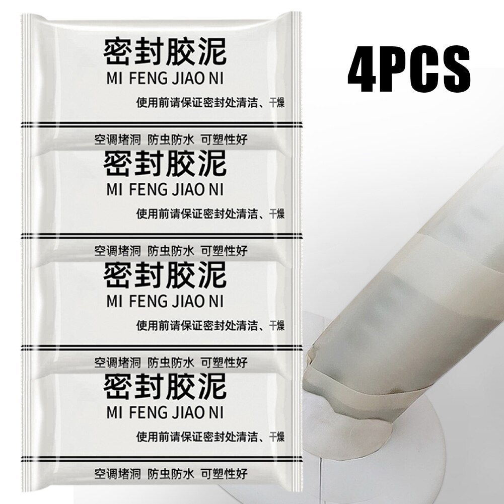 1/4pcs Wall Hole Sealing Cement Clay Sealant Cover Cracks Waterproof Repair Air Conditioning Hole-Sewer Sealing Mending