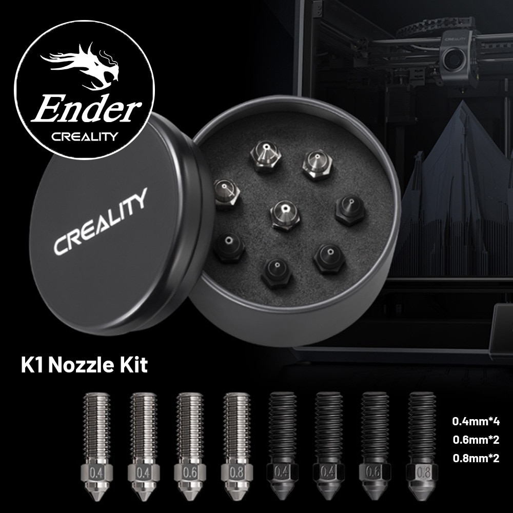 CREALITY New 8pcs K1 Nozzle Kit Copper Alloy and Hardened Steel Supporting High-speed Printing of 600mm/s for K1_K1 Max_CR-M4