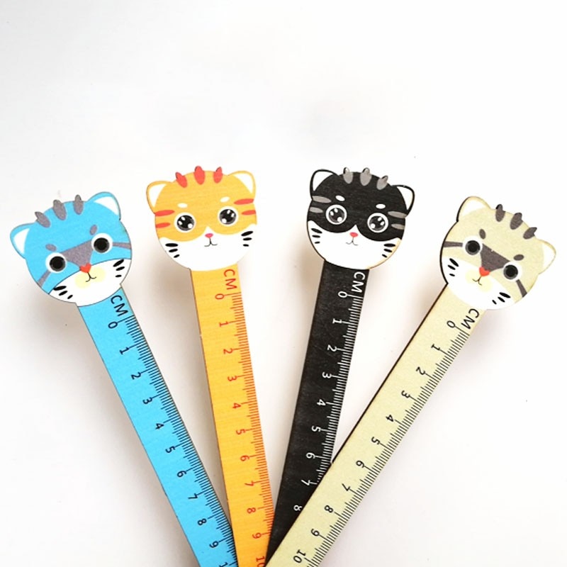 30Pcs Cartoon Cat ruler Stationery Patchwork Rules DIY Drafting School Supplies Kawaii length wholesale 15CM