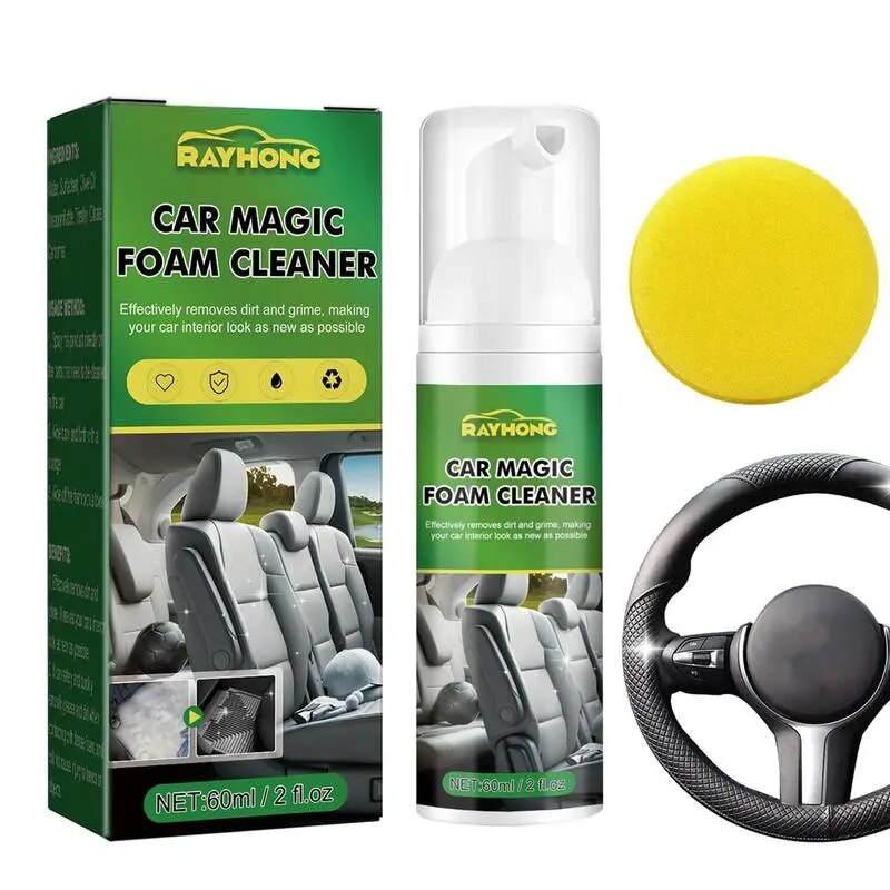 60ml Car Interior Leather Clean Multifunctional Foam Cleaner Car Interior Strong Decontamination Ceiling Seat Clean