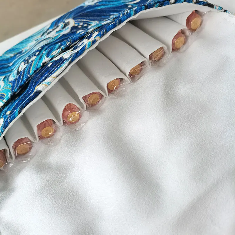 Retro Cotton Cloth Roll Pen Bag Of Large Capacity Of Neutral Pen Receive Protection Bags Custom Creative pen Curtain 10 hole2301