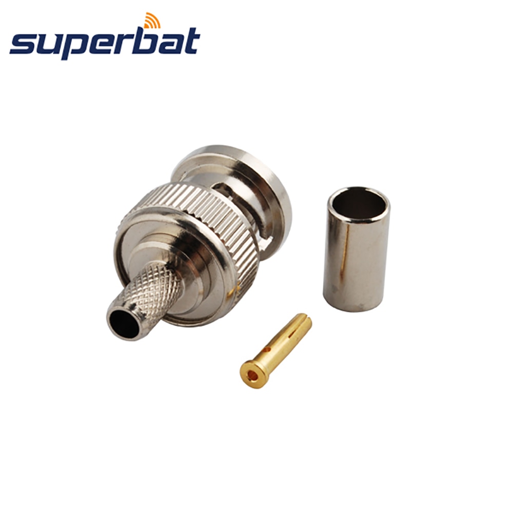 Superbat RP-BNC Crimp Male(Female Pin) Connector for RF Coaxial Cable RG58,RG142,LMR195