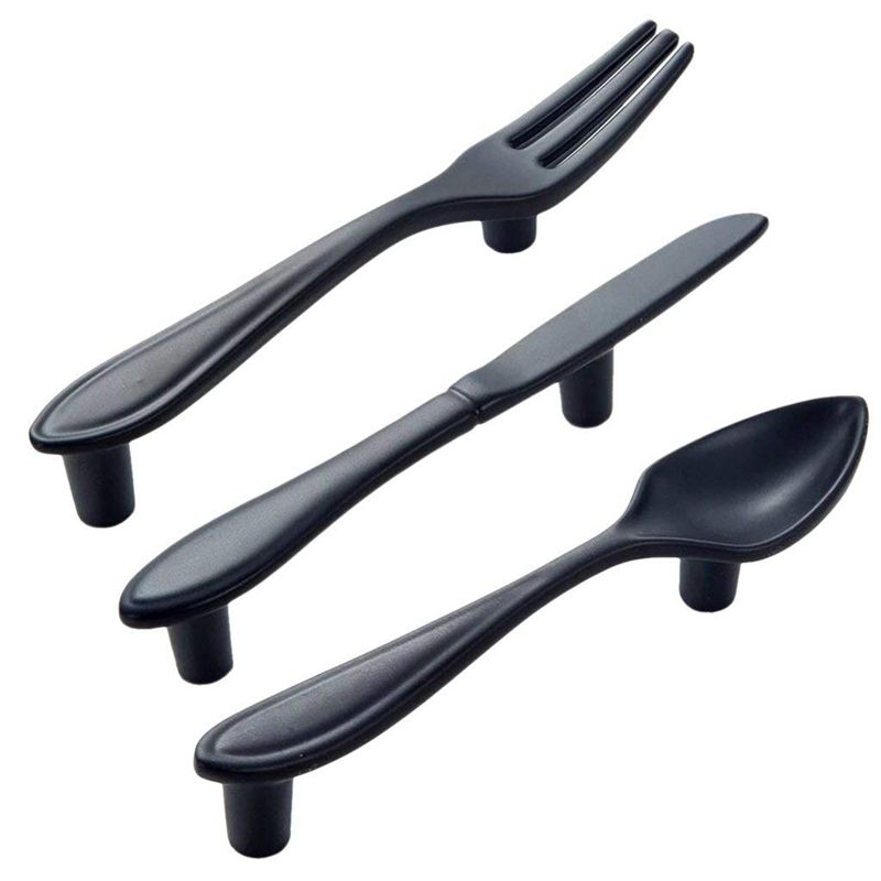 Door Handle 3-Handle Kitchen Handle - Black