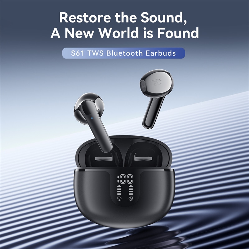 Wireless Bluetooth Headset S61 Touch Talk Super Long Life Waterproof Ipx5 Digital Display Tws Wireless Bluetooth Headset