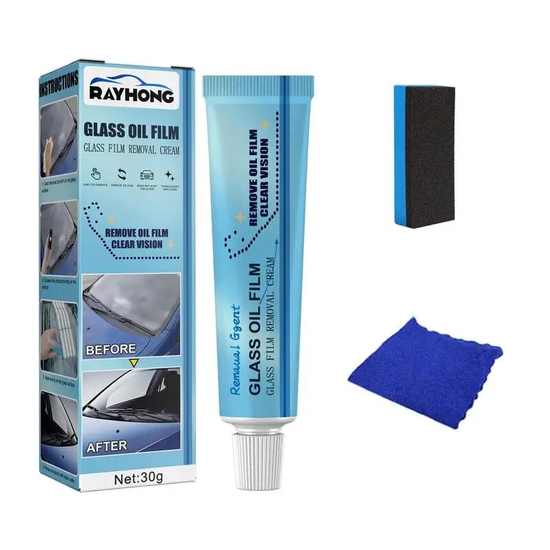Car Glass Oil Film Removing Windshield Polishing Water Spots Removal Agent Auto Window Polish Paste Car Glass Accessories