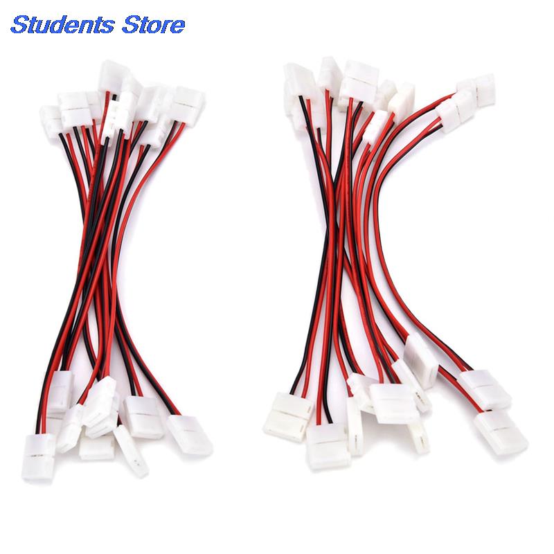 double Led Strip Connector10pcs 8mm/10mm 2 pin For Single Color Led Strip 3528/5050 Easy Connect No Need Soldering Connector