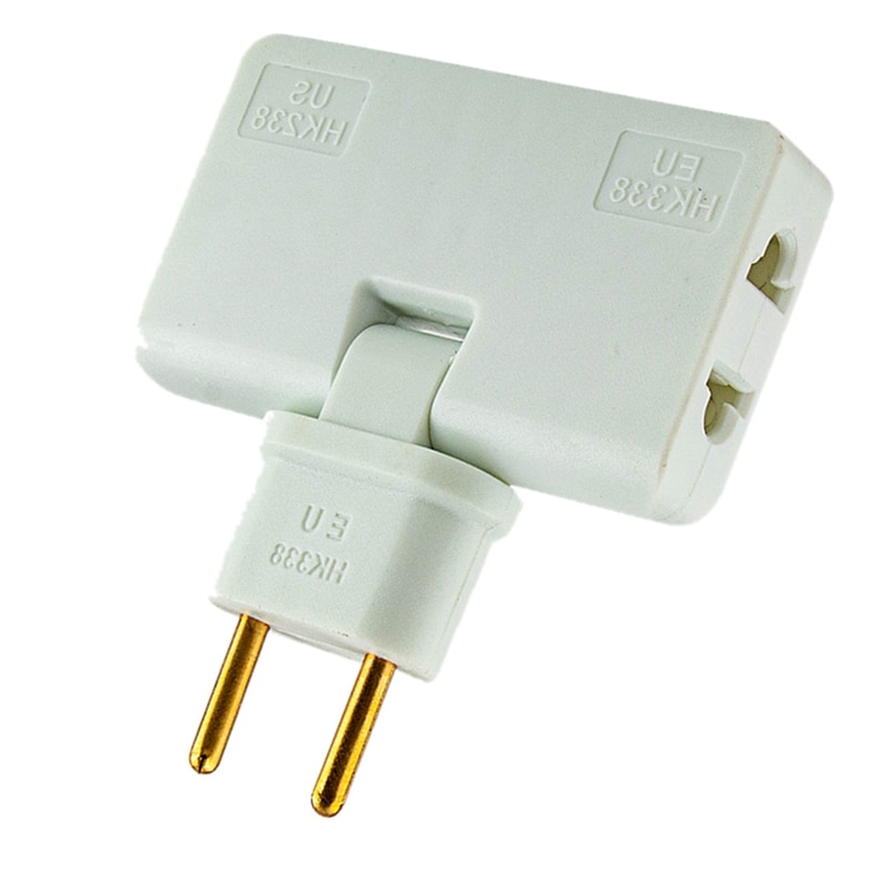 4X Rotate EU Plug Converter 3 In 1 Rotatable Outlet Extender 180 Degree Extension Plug Multi Plug Outlet Adapter,White