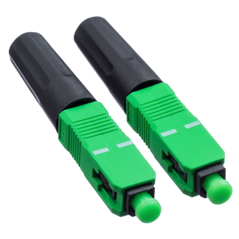 100PCS FTTH SC APC Optical Fiber Cable Quick Connector Fast Cold Connection Adapter for CATV Network