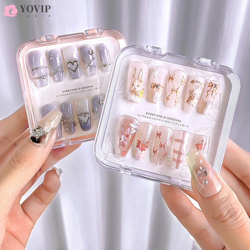 Nail Art Container Box Portable Plastic Organizar Box Storage Box Manicure Accessories DIY Display Holder Tool Transparent Gift