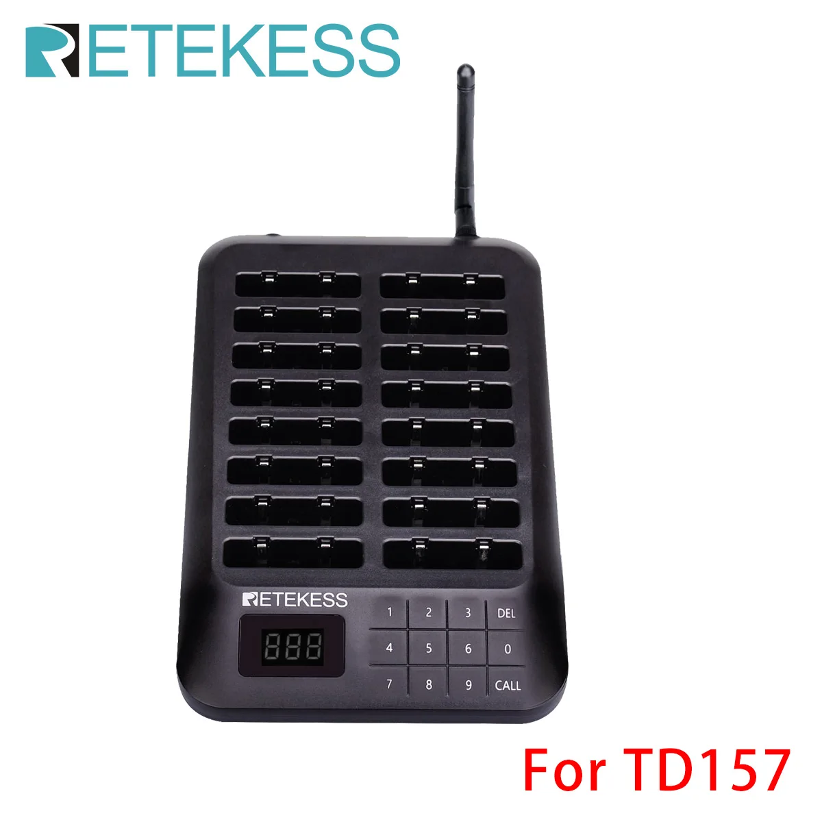 Retekess Transmitter Keypad & Charging Base For TD157 Restaurant Pager Wireless Calling Queuing System For Cafe Bar Food Tru
