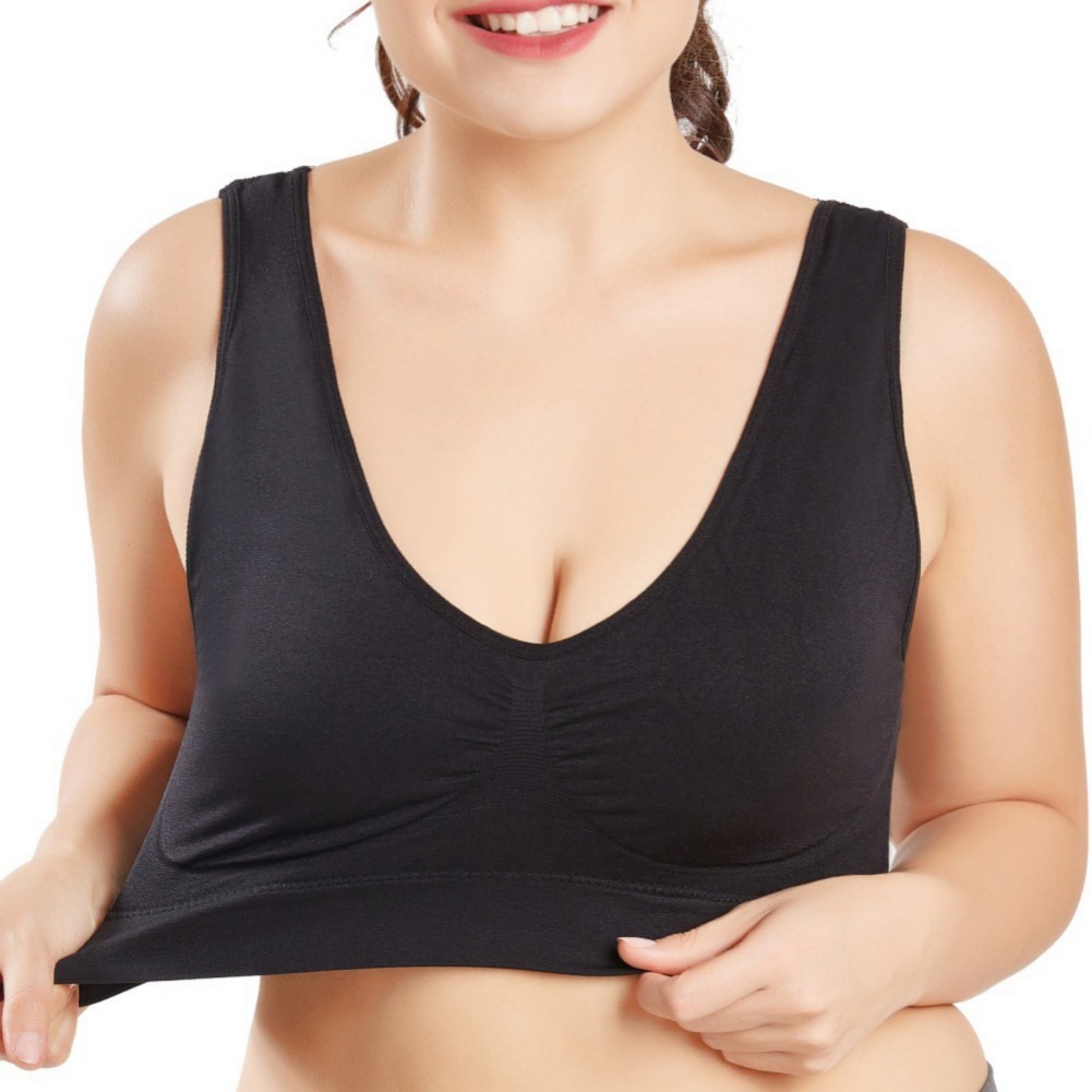 Full Cup Padded Push up Brassiere Plus Size Sport Running Bra Back Smoothing Bra Women Workout Bras Yoga Crop Tank Top