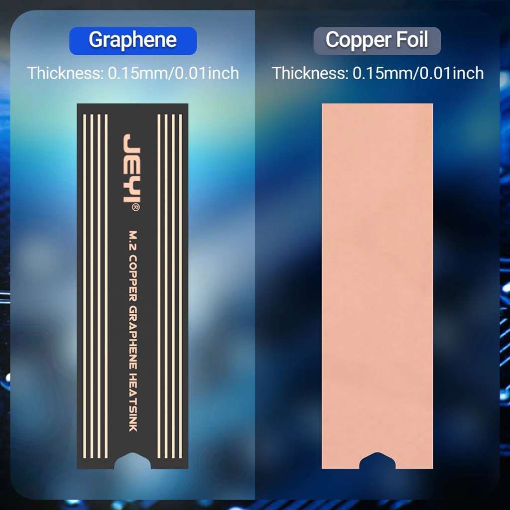 M.2 SSD Heat Sink Dual-Layer Graphene and Copper Foil Design Cooler Radiator for Laptop PC for NVMe NGFF 2280 Solid State Drives