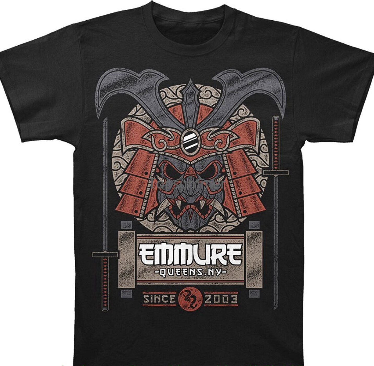 Printed Men T-Shirt Short Sleeve Funny Tee Shirts Emmure Men'S Samurai T-Shirt Black