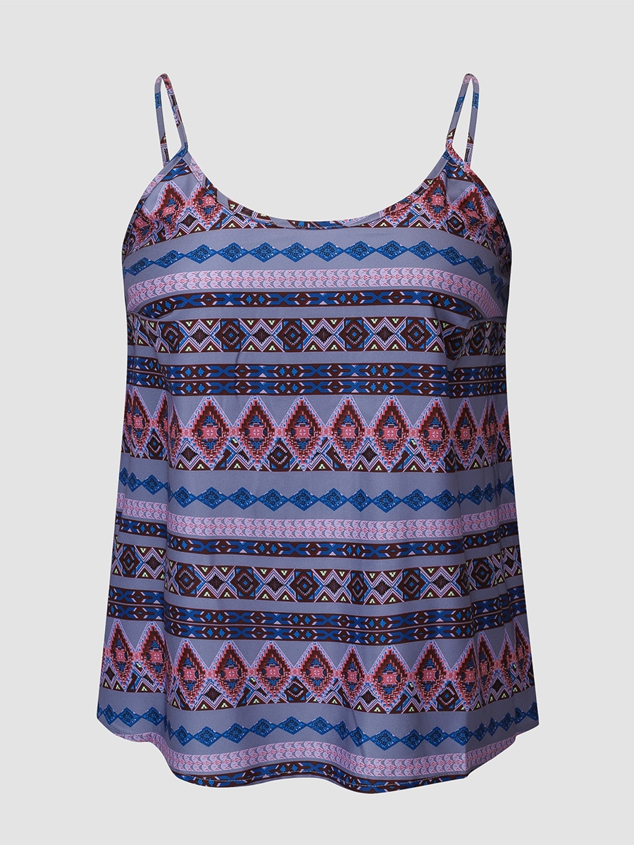 Finjani Camis Top Plus Size Vintage Ethnic Totem Print Camisole Top 2022 Light Sexy Woman Clothing
