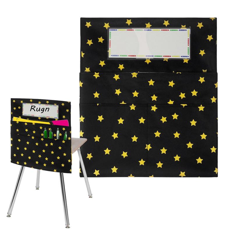 School Chair Storage Star Cute Chair Pocket Universal Large Capacity Anti Fade Space Saving Chair Organizer For Kindergartens