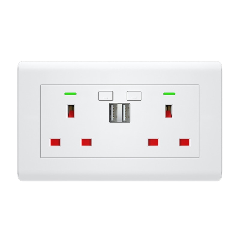 Electrical Outlet in-Wall Smart-- Wi-Fi Outlet with High Speed 2.1A USB Port Power- Supply Mode- Neutral Line+Live Line E65B