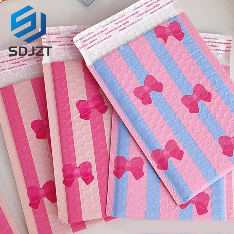 5PCS Cute Bowknot Bubble Envelope Bag Pink Blue Bubble PE Waterproof Self Seal Mailing Bag Padded Envelopes Gifts Packaging Bags