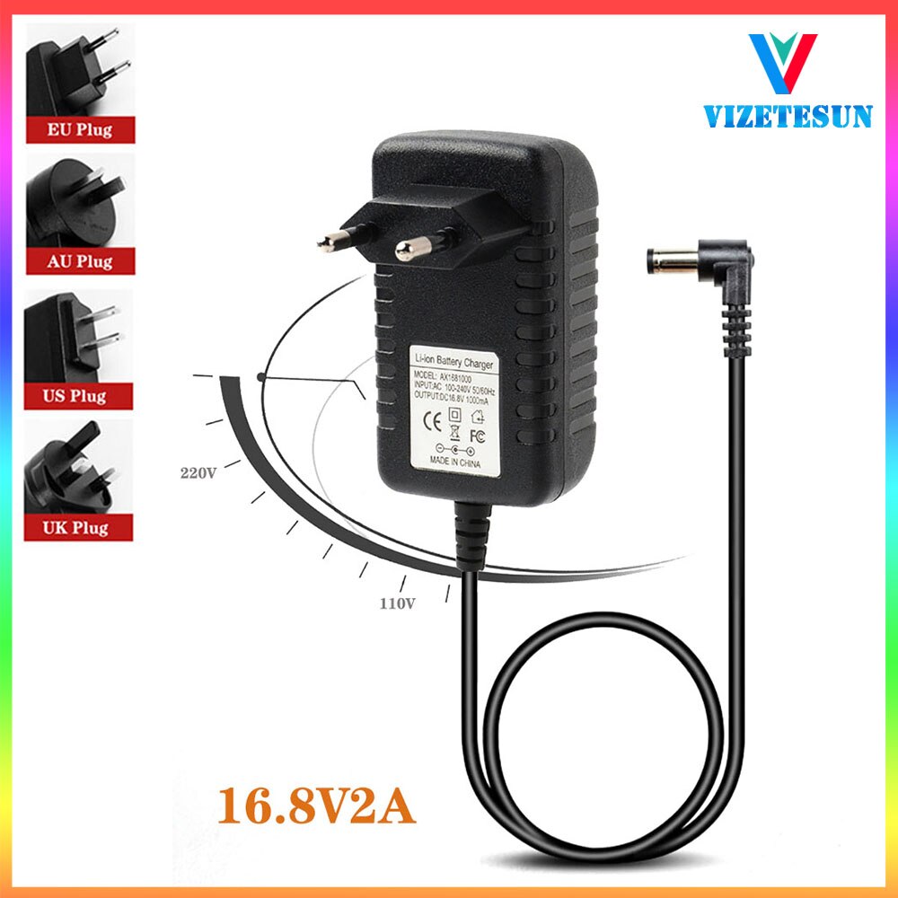 4.2V 8.4V 12.6V 16.8V 2A 2000ma DC Power Adapter AC 100-240V Supply Lithium Battery Charger Transformer for 18650 Battery Bag
